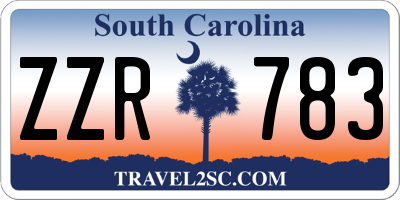SC license plate ZZR783