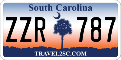 SC license plate ZZR787