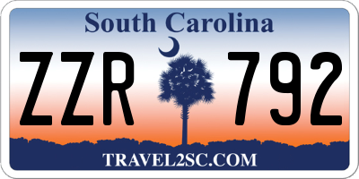 SC license plate ZZR792