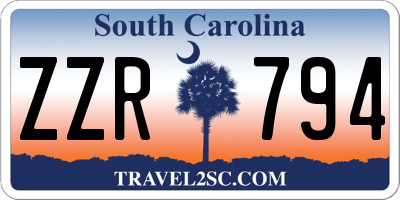 SC license plate ZZR794