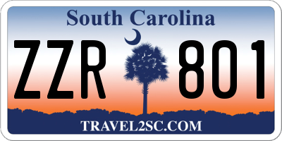 SC license plate ZZR801