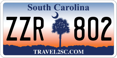 SC license plate ZZR802