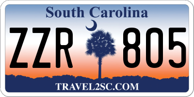 SC license plate ZZR805