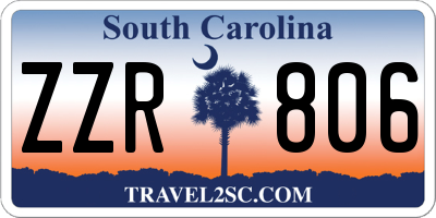 SC license plate ZZR806