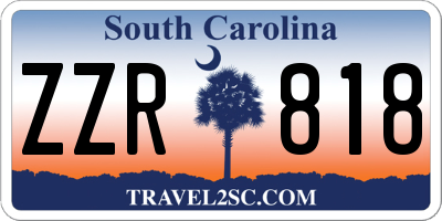 SC license plate ZZR818