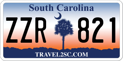 SC license plate ZZR821