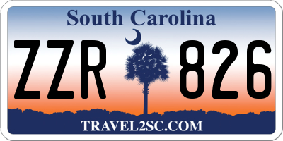 SC license plate ZZR826