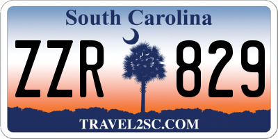 SC license plate ZZR829