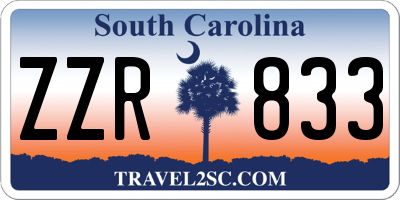 SC license plate ZZR833