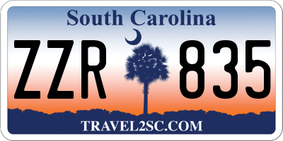 SC license plate ZZR835