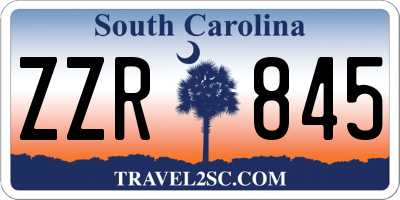 SC license plate ZZR845