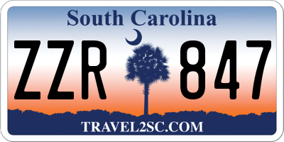 SC license plate ZZR847