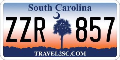 SC license plate ZZR857