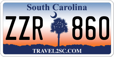 SC license plate ZZR860