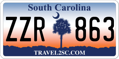 SC license plate ZZR863