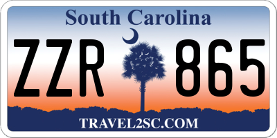 SC license plate ZZR865