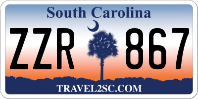 SC license plate ZZR867