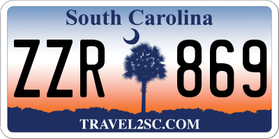 SC license plate ZZR869