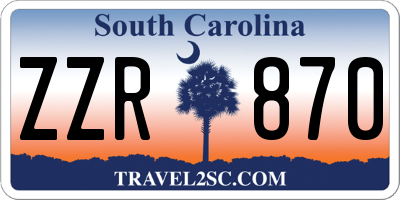 SC license plate ZZR870
