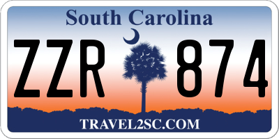 SC license plate ZZR874