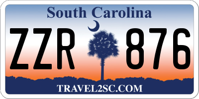 SC license plate ZZR876