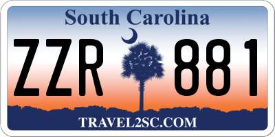 SC license plate ZZR881