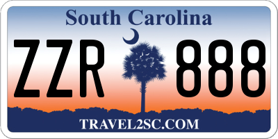 SC license plate ZZR888