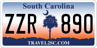 SC license plate ZZR890