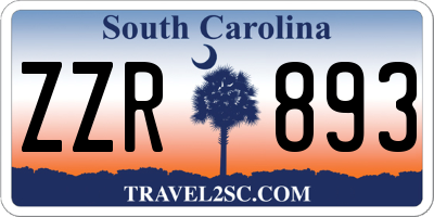 SC license plate ZZR893