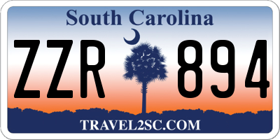 SC license plate ZZR894