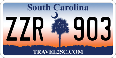 SC license plate ZZR903