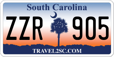 SC license plate ZZR905
