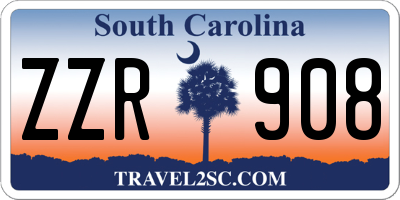 SC license plate ZZR908