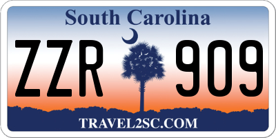SC license plate ZZR909