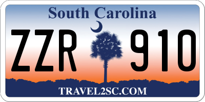 SC license plate ZZR910