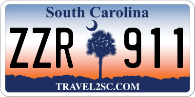 SC license plate ZZR911
