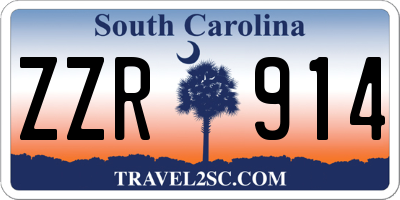 SC license plate ZZR914