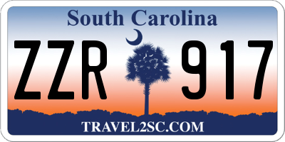 SC license plate ZZR917