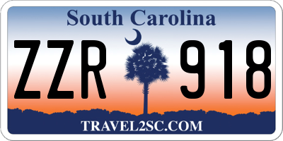 SC license plate ZZR918