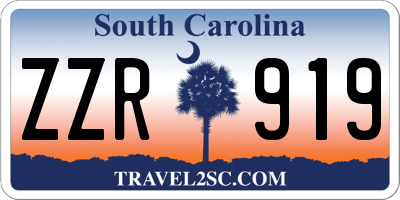 SC license plate ZZR919