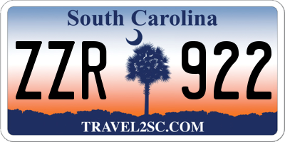 SC license plate ZZR922