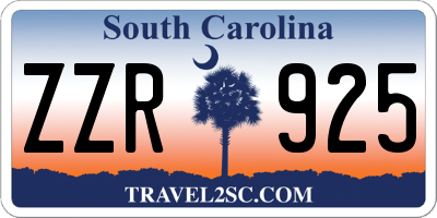 SC license plate ZZR925