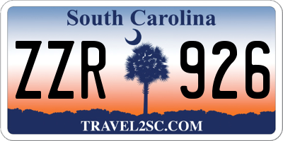SC license plate ZZR926