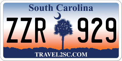 SC license plate ZZR929