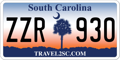 SC license plate ZZR930