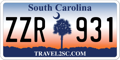 SC license plate ZZR931