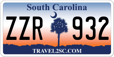 SC license plate ZZR932