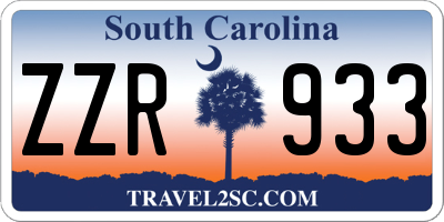 SC license plate ZZR933