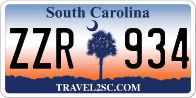 SC license plate ZZR934