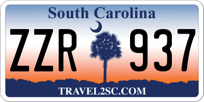 SC license plate ZZR937